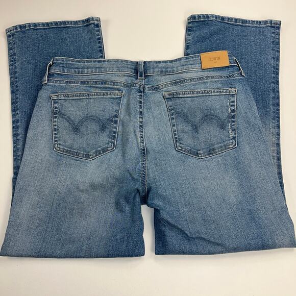 Edwin Lark Ankle Boot Kick Jean Paradigm Wash Mid Rise 27” Inseam Size 32 - Picture 8 of 14